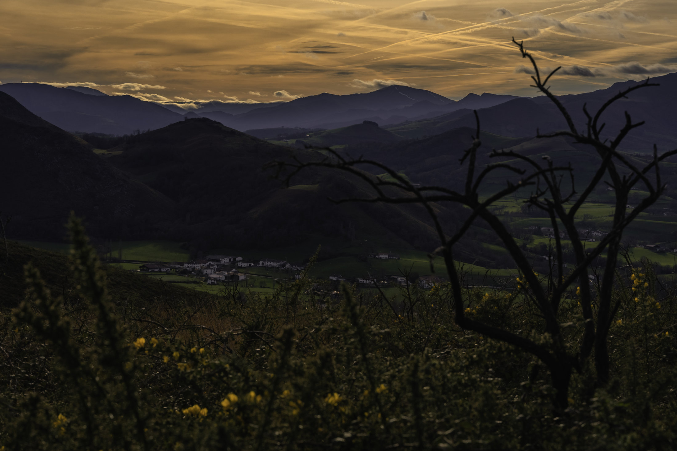 coucher de soleil au Pays basque